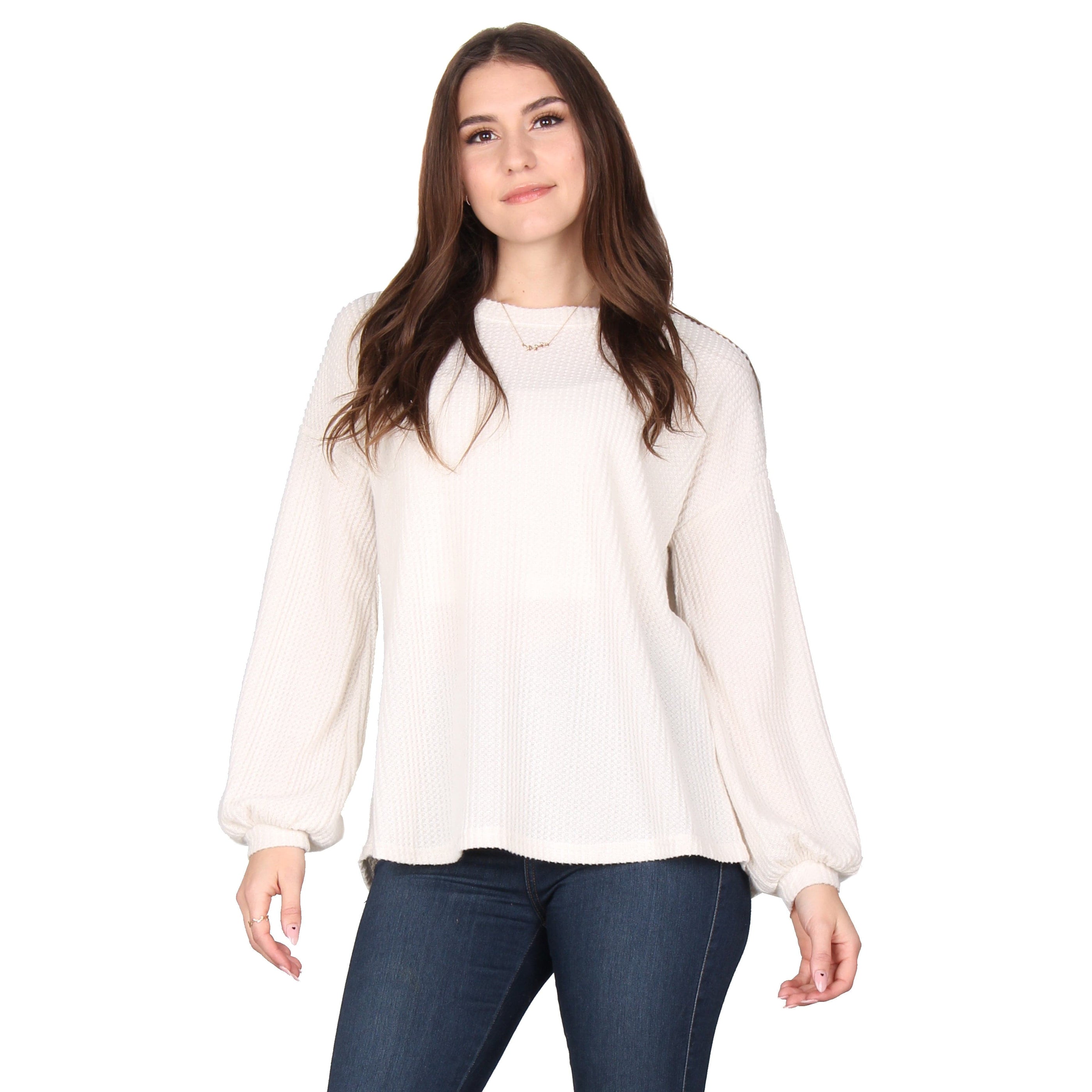 Solid Puff Sleeve Tunic — Lildy.com