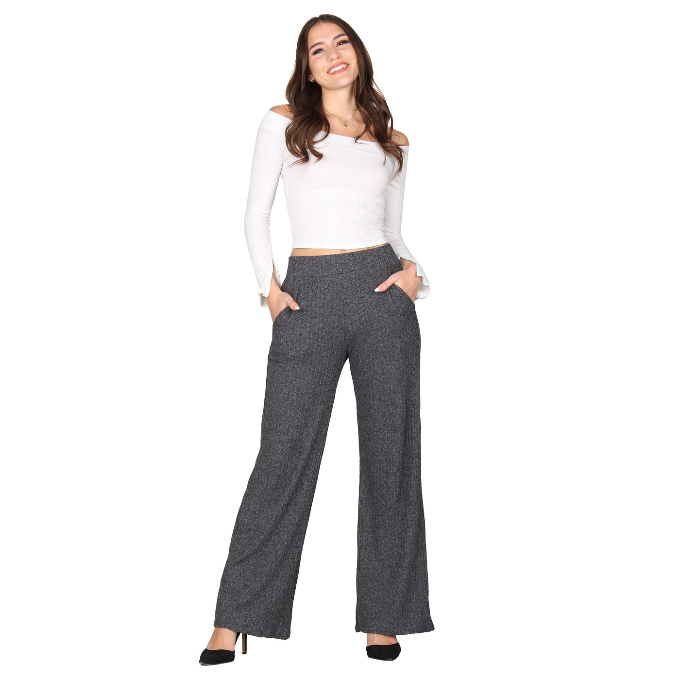 Ribbed Knit Pants —