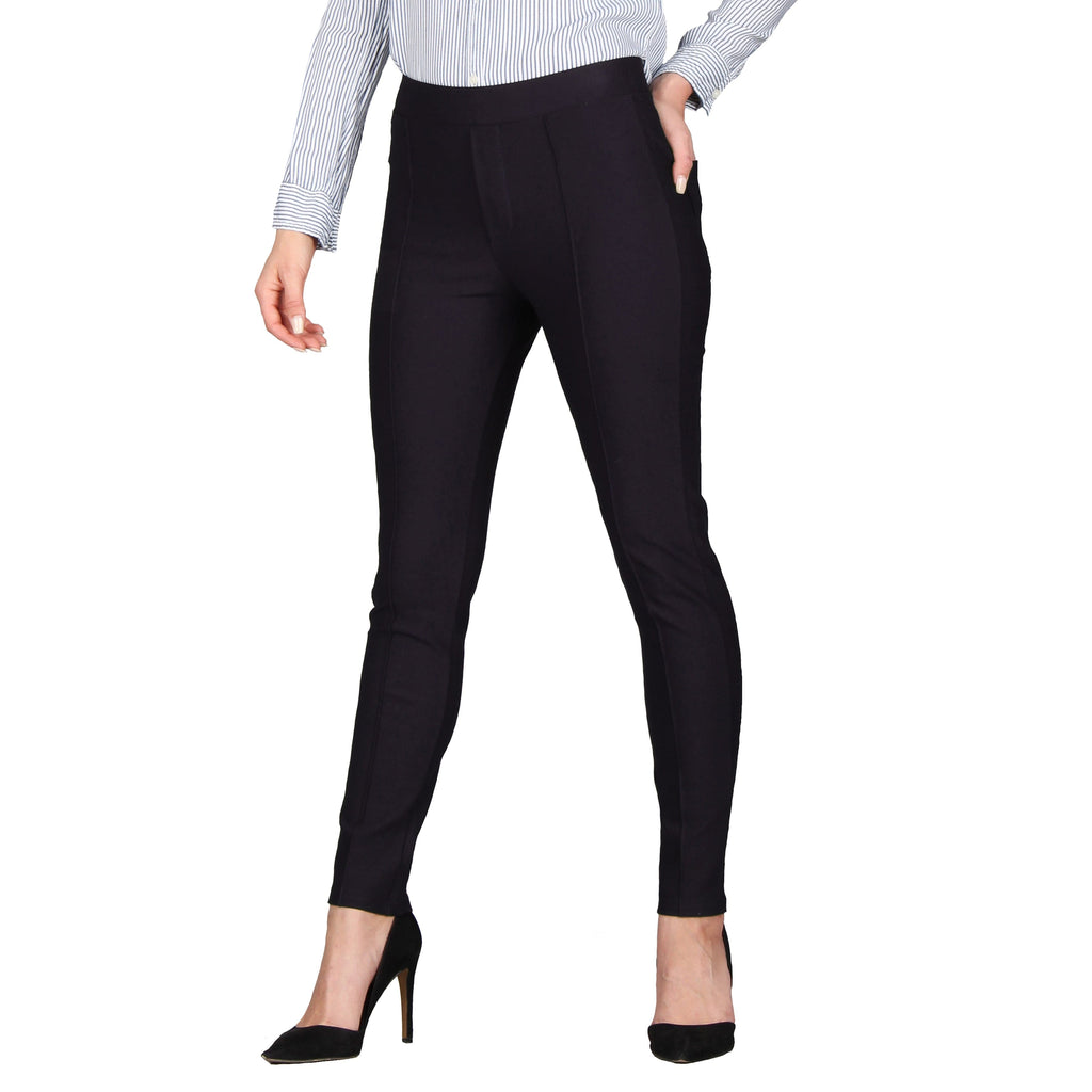 NECHOLOGY Womens Pants plus Size Dress Pants for Women Casual Women High  Waist Solid Color Easy Womens Pants Casual Work Elastic Black X-Large 