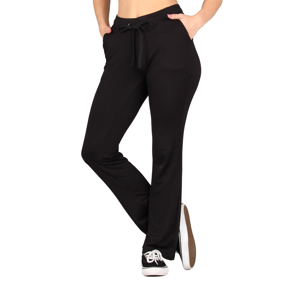 Solid Cuffed Lounge Pant With Pockets
