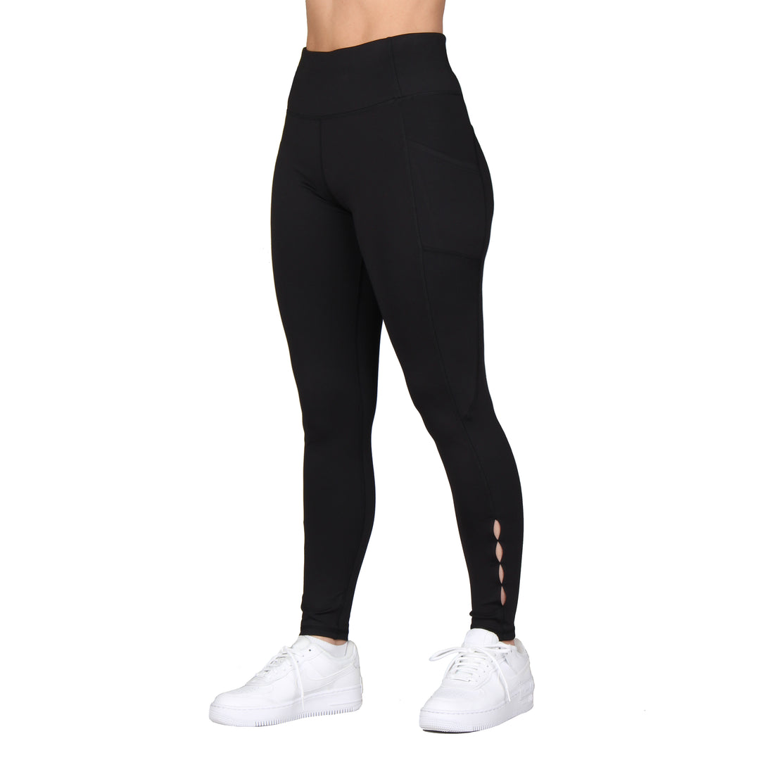 SK Leggings - The Real Deal Active Leggings - Black - Available In Black  High Rise Active wear Performance Side Detail…