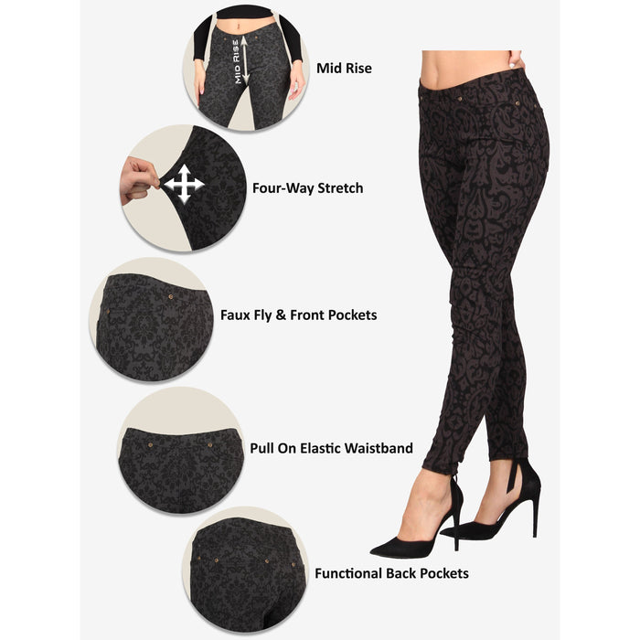 Plus Size Printed Denim Jeggings