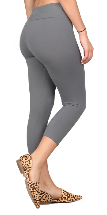 Buy Buttery Soft Leggings Capri for Women - High Waisted Leggings Pants  with Pockets - Reg & Plus Size - 10+ Colors (Capri Black, Plus) at