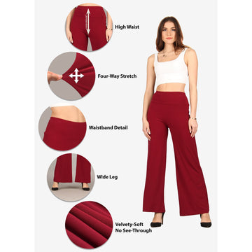 Buy Solid Palazzo Pants with Pockets and Tie-Ups