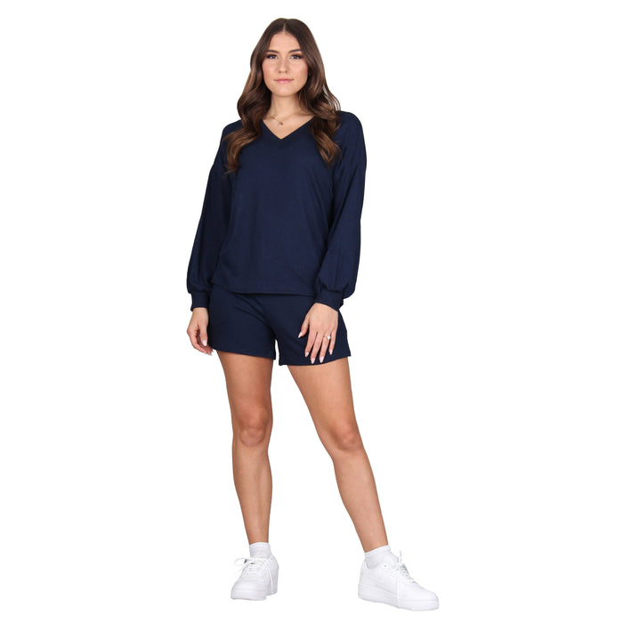 2-Piece Knitted Top Shorts Set —