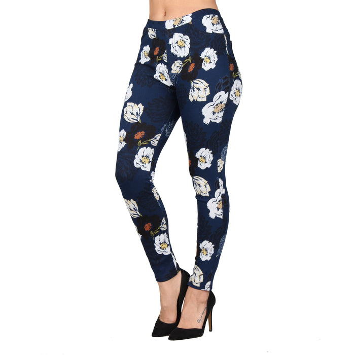 Plus Size Printed Denim Jeggings