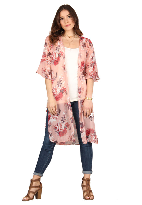 Missguided Red Tie Front Kimono Jacket