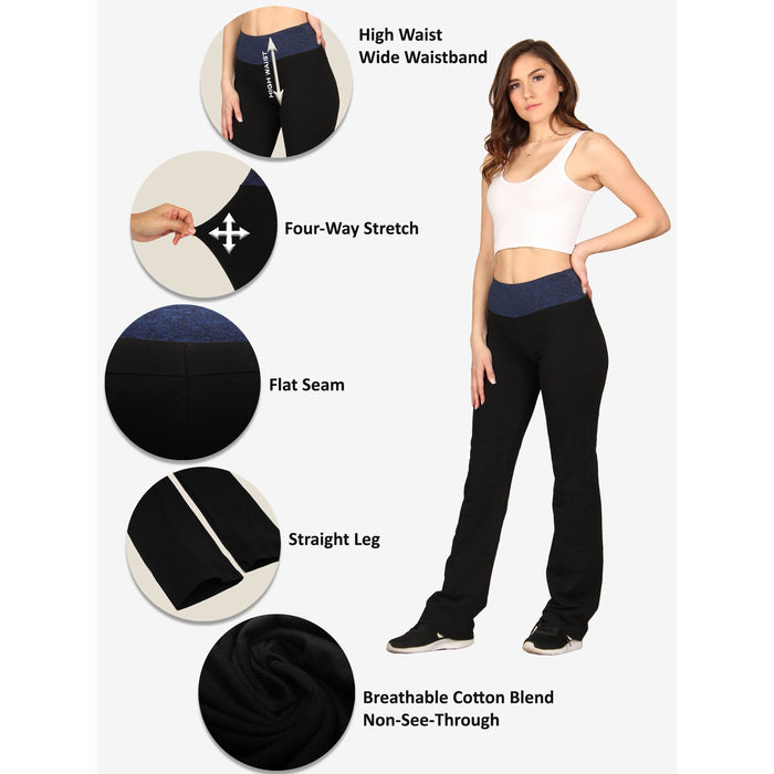 Cuffed Yoga Pants (Solid Black) – 4-rth