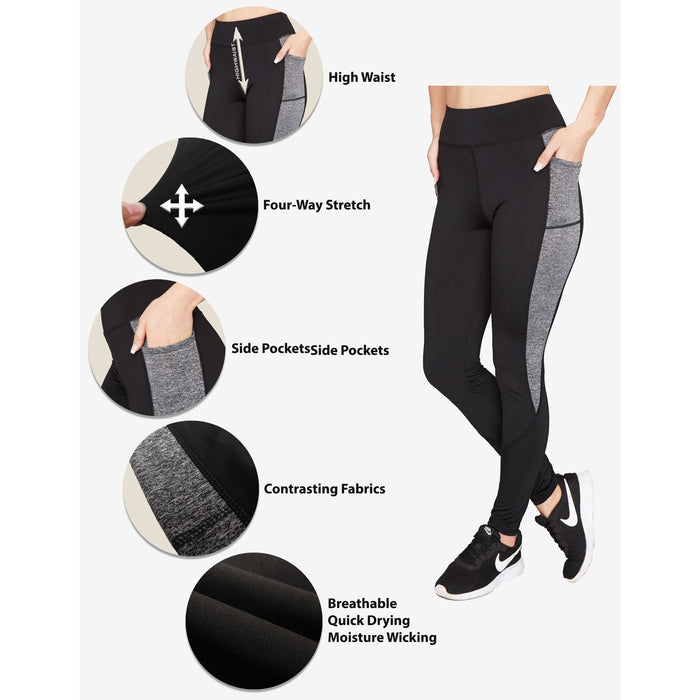 Lildy, Pants & Jumpsuits, Lildy Sport High Rise Leggings Mesh Cutouts  Moisture Wicking Pockets Athleisure
