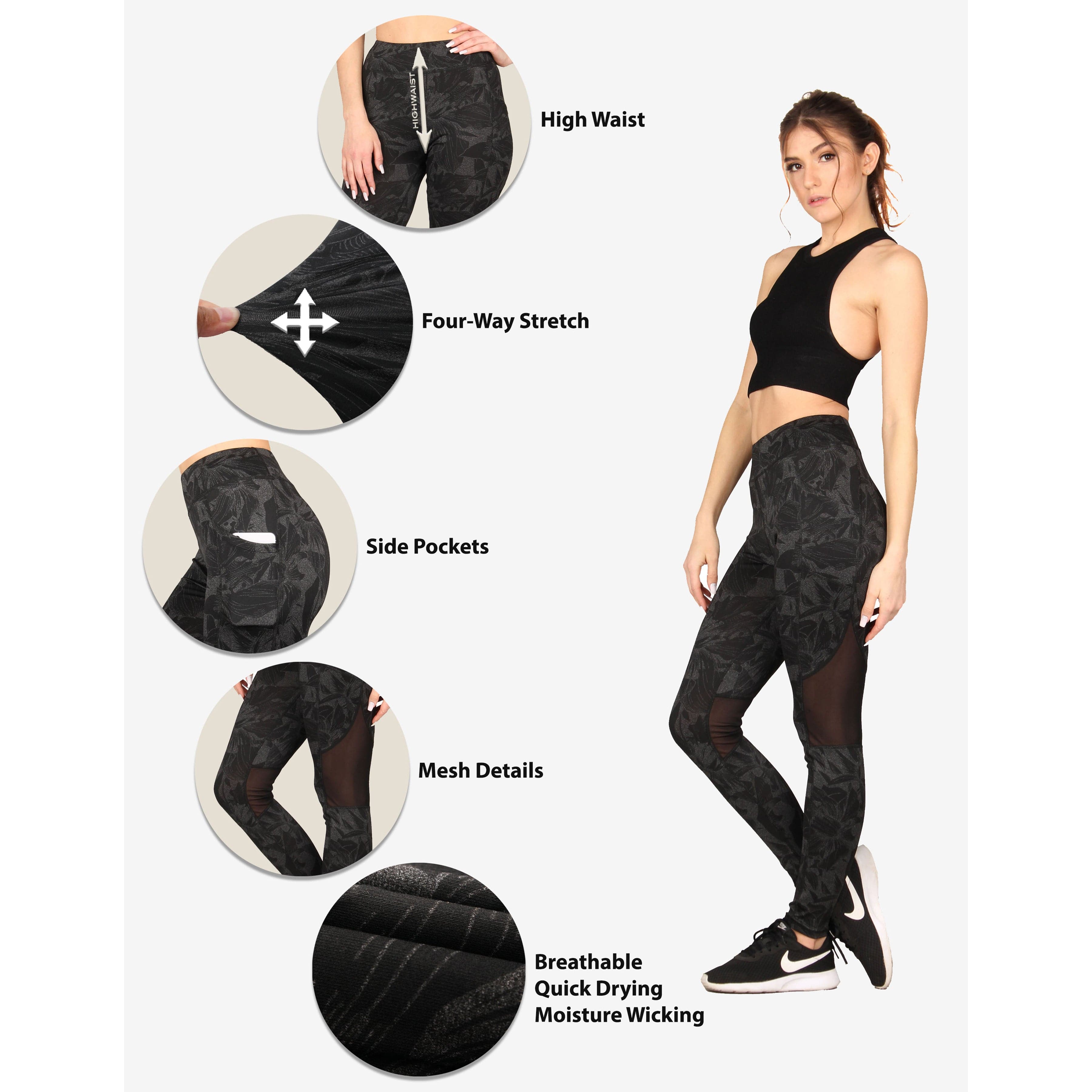 Black Stirrup mesh leggings | Norma Kamali | MATCHES UK